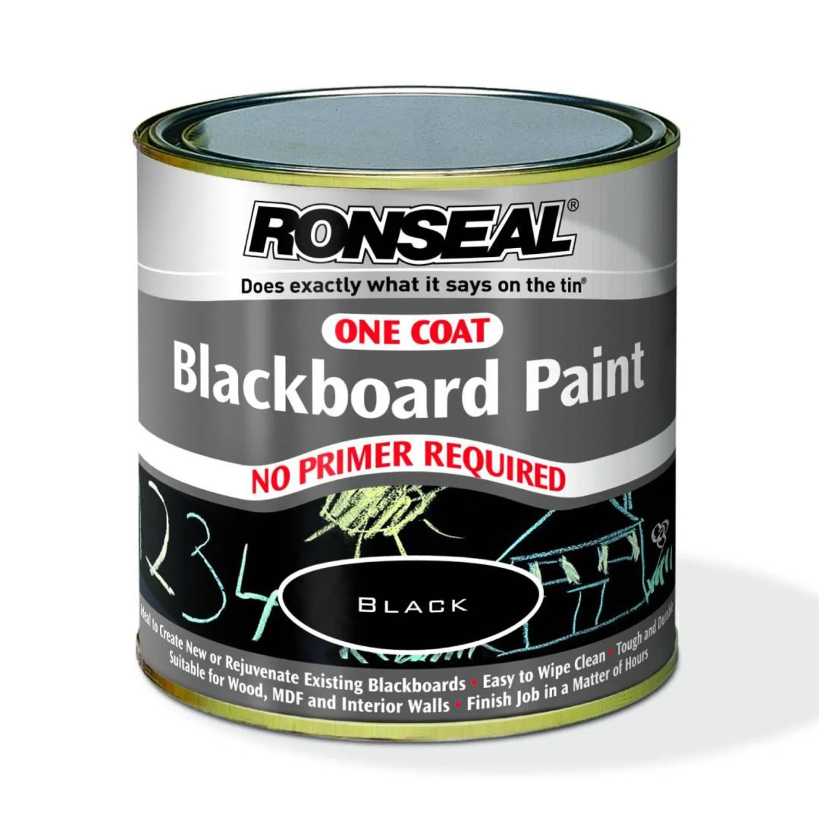 RONSEAL One Coat BLACKBOARD Paint BLACK 250ML 35227